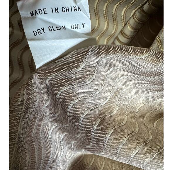 Jean Paul Exclusive Gold and Ivory Long Sleeve Taffeta Button Down Shirt Size L - Picture 7 of 7